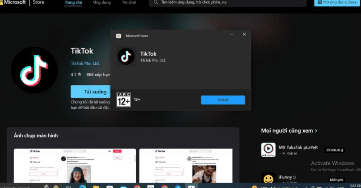 Cài đặt TikTok từ CH Play (Google Play Store)