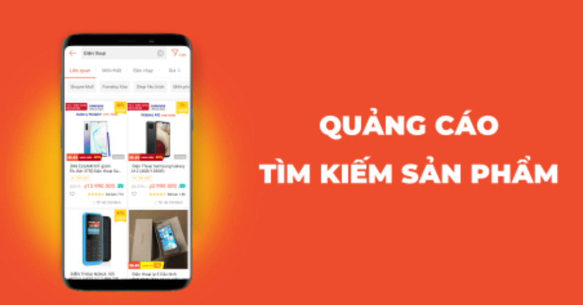 Quảng cáo tìm kiếm sản phẩm trên Shopee