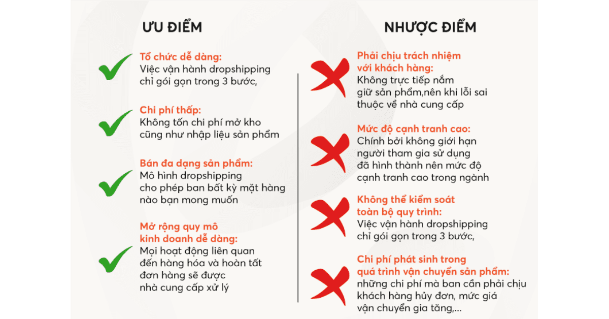 Ưu và nhược điểm của mô hình Dropshipping Amazon
