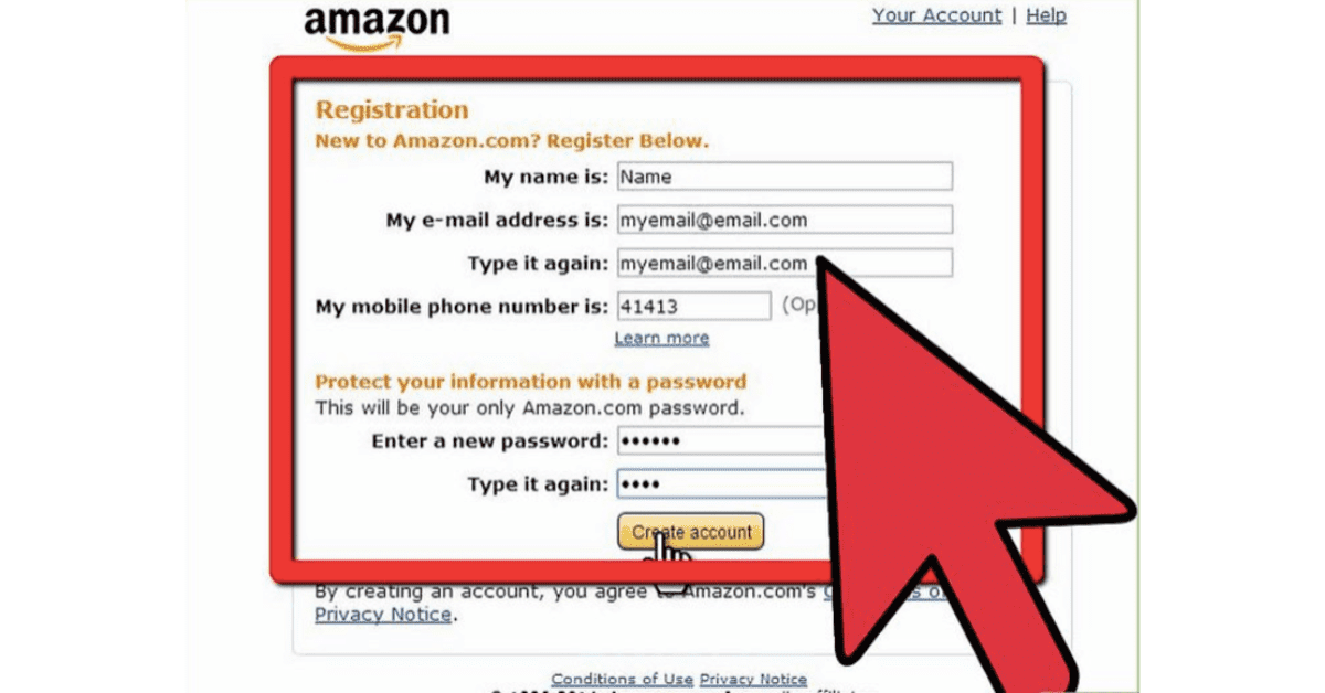 Tiến hành đăng ký tài khoản Amazon