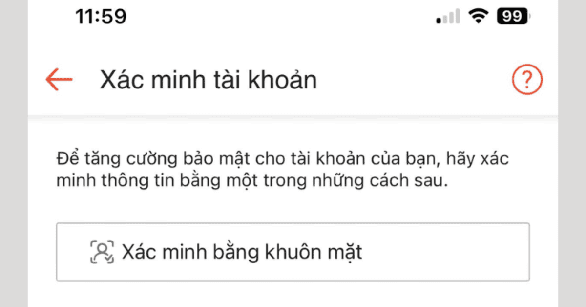 Nhập thông tin tài khoản và xác minh