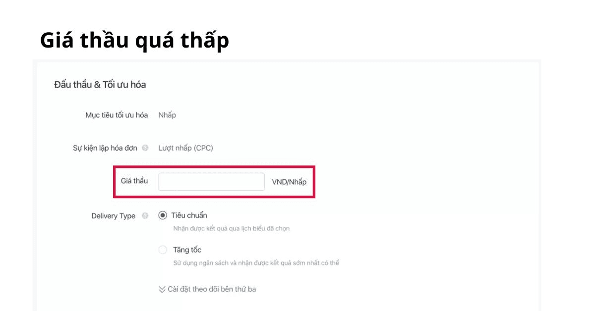 Ngân sách hoặc giá thầu quá thấp