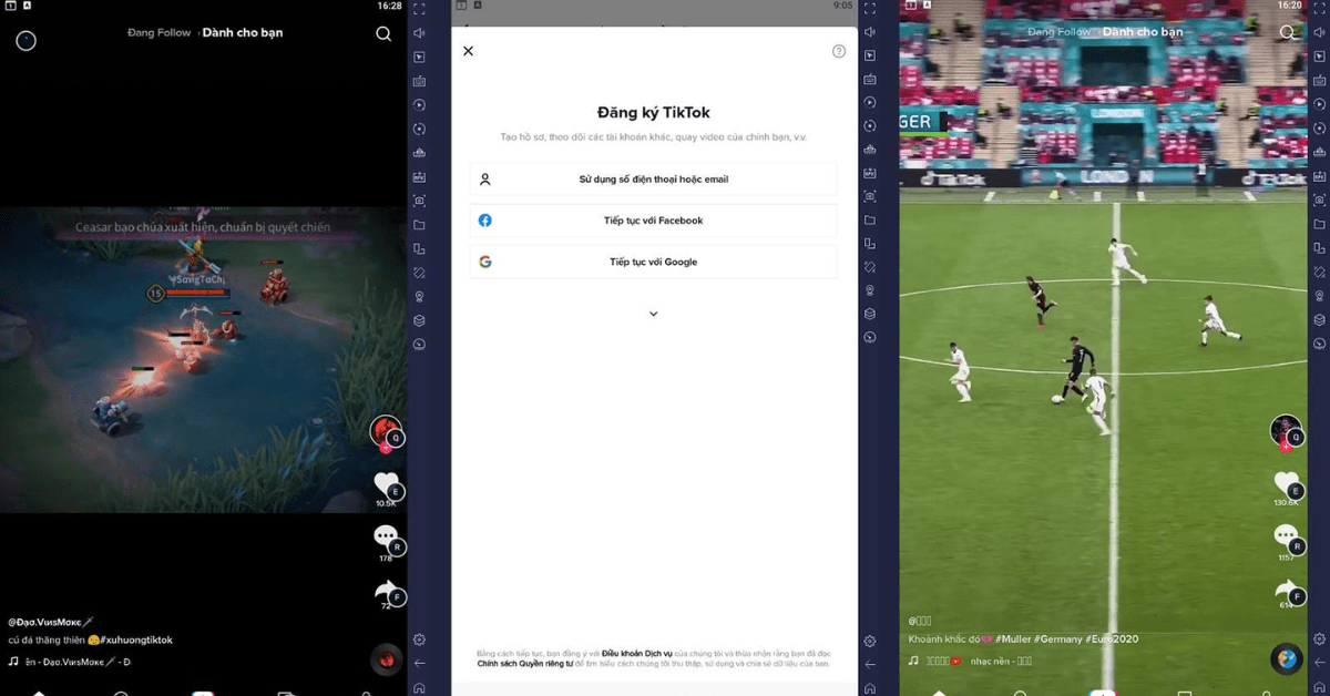 Đăng nhập và sử dụng TikTok từ phần mềm giả lập Bluestacks