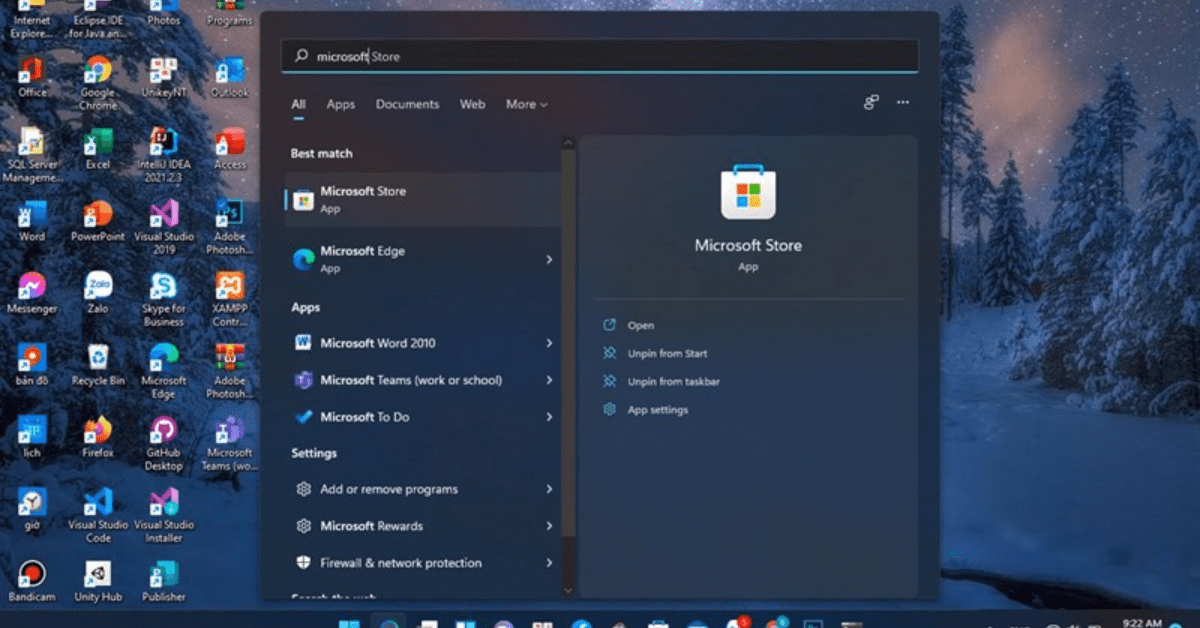 Mở ứng dụng Microsoft Store trên máy tính của bạn (bạn có thể tìm nó trong Start Menu).