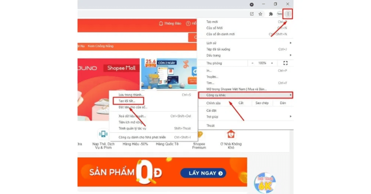 Cách 1: Tải Shopee về máy tính bằng Google Chrome