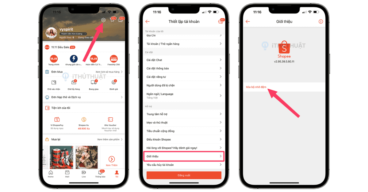 Cách 3: Xóa bộ nhớ đệm (cache) của ứng dụng Shopee