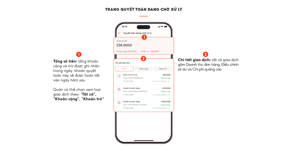 Không có giao dịch nào đang chờ xử lý