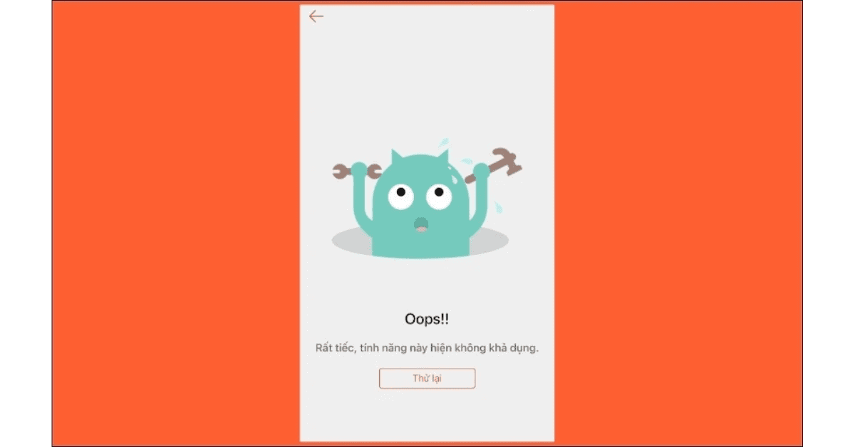 Lỗi hệ thống tạm thời từ Shopee