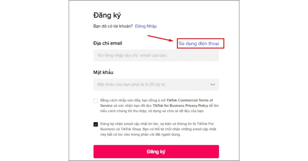 Nhấn vào nút "Tạo ngay" (Create Now) và điền các thông tin cơ bản như email, mật khẩu