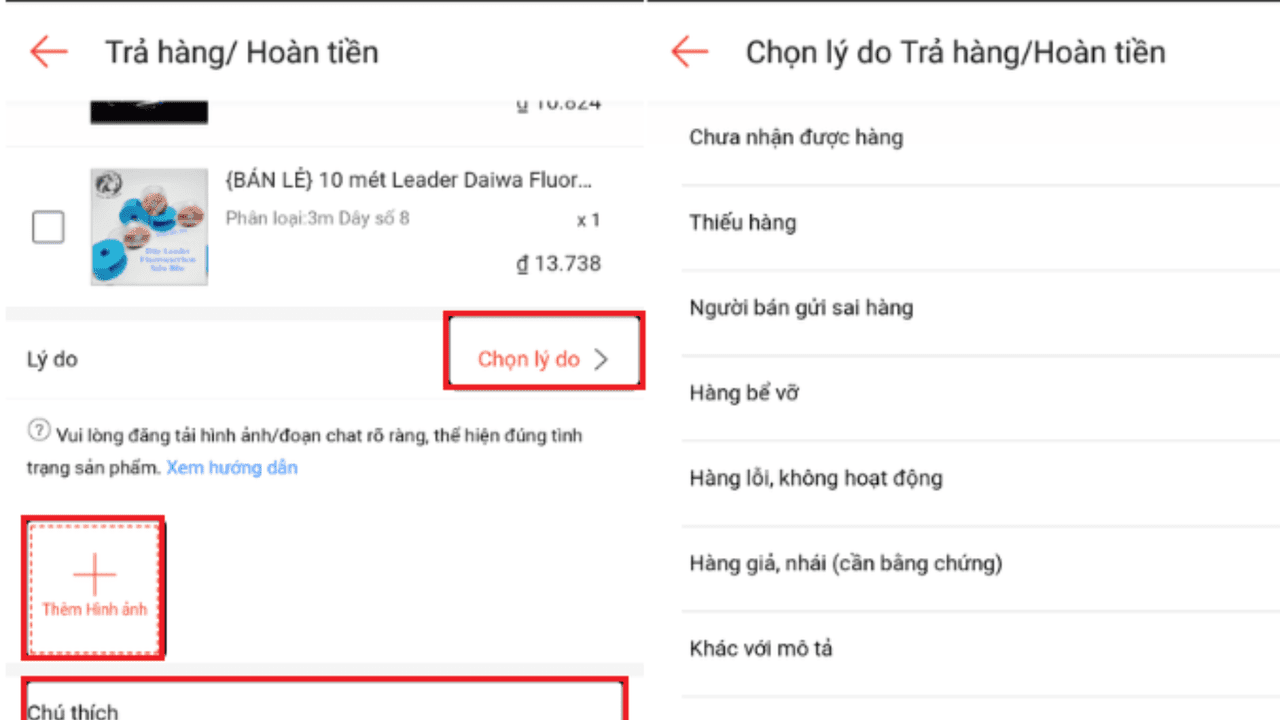 Chọn lý do và cung cấp bằng chứng